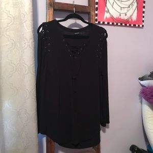 Torrid Cold Shoulder Lace Up Top